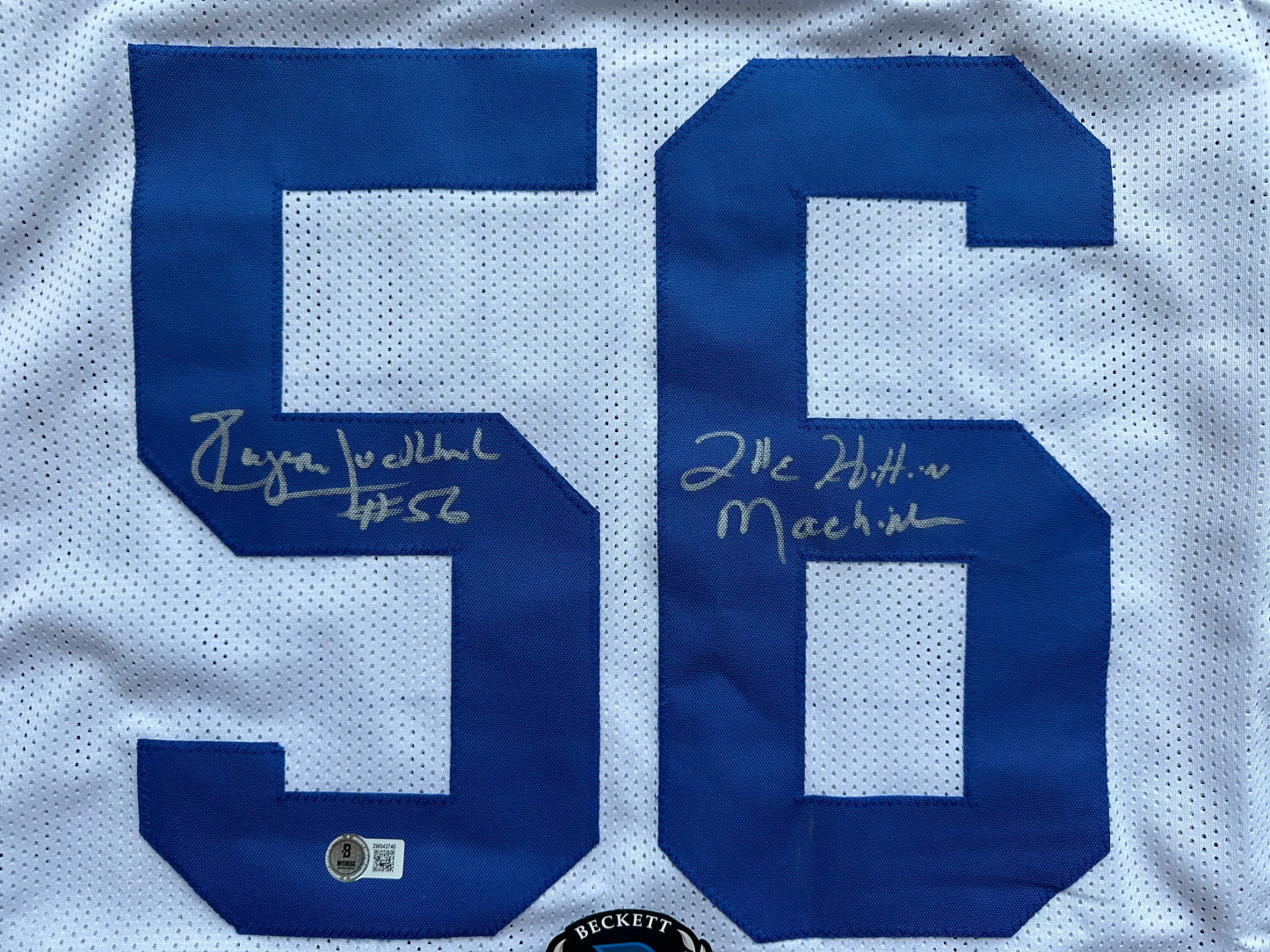 EUGENE LOCKHART DALLAS COWBOYS SIGNED WHITE JERSEY w/MULTI INSCs 3XL BAS