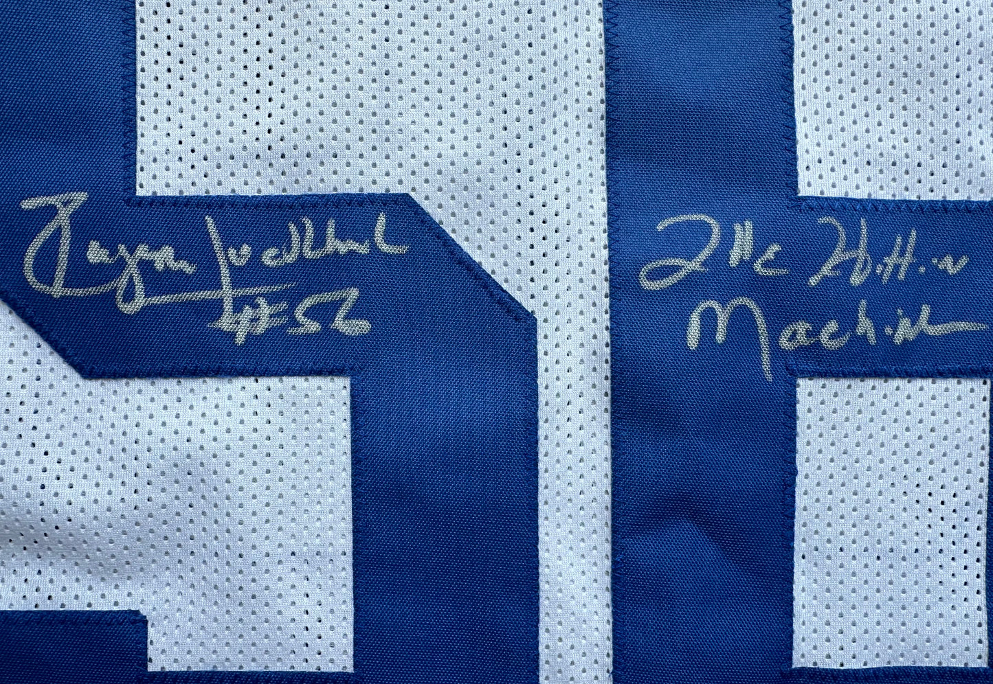 EUGENE LOCKHART DALLAS COWBOYS SIGNED WHITE JERSEY w/MULTI INSCs 3XL BAS