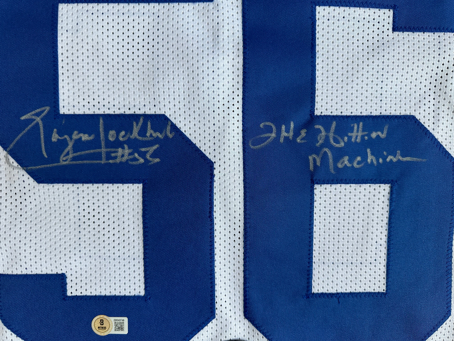 EUGENE LOCKHART DALLAS COWBOYS SIGNED WHITE JERSEY w/MULTI INSCs 3XL BAS