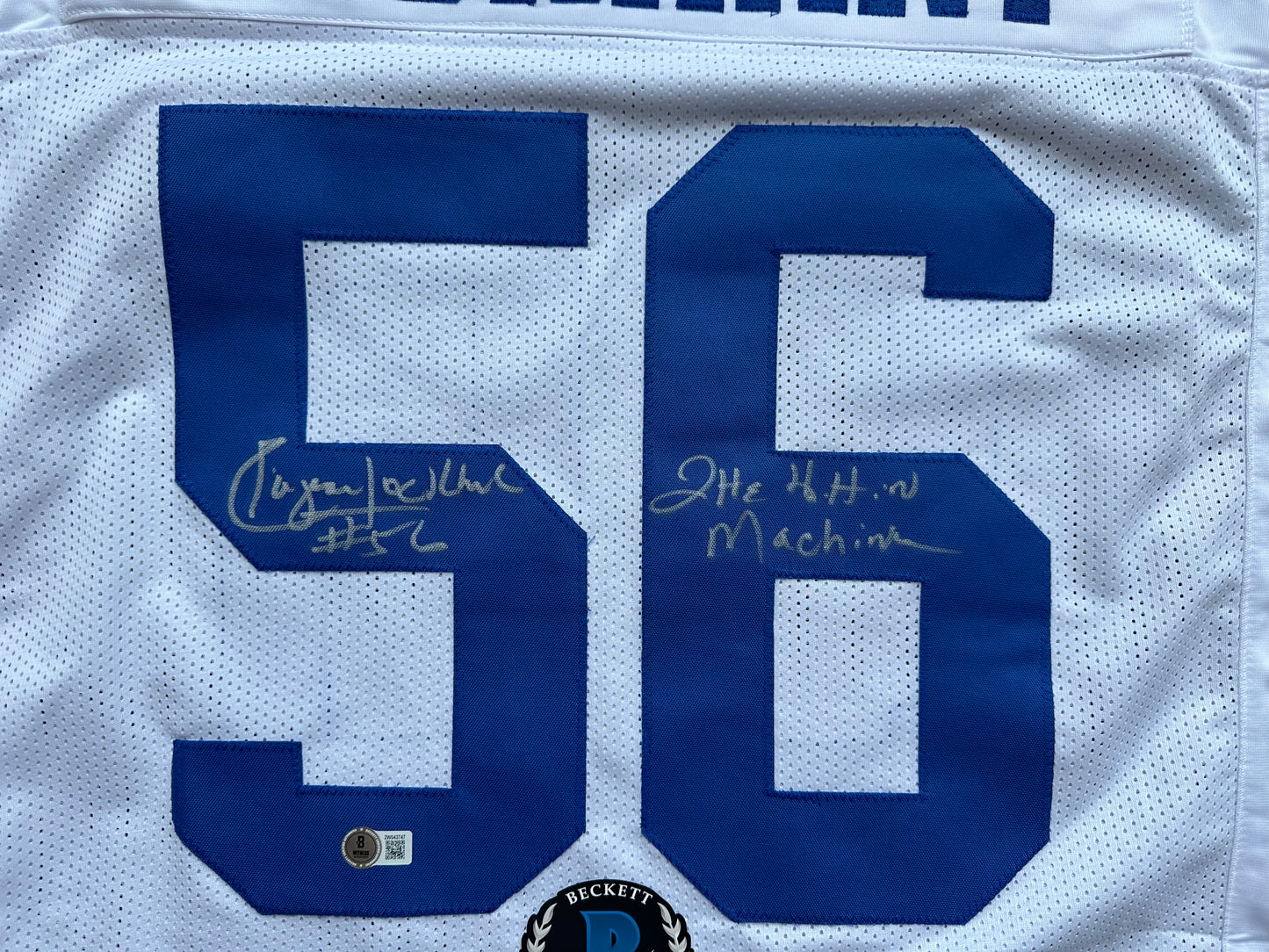 EUGENE LOCKHART DALLAS COWBOYS SIGNED WHITE JERSEY w/MULTI INSCs 3XL BAS