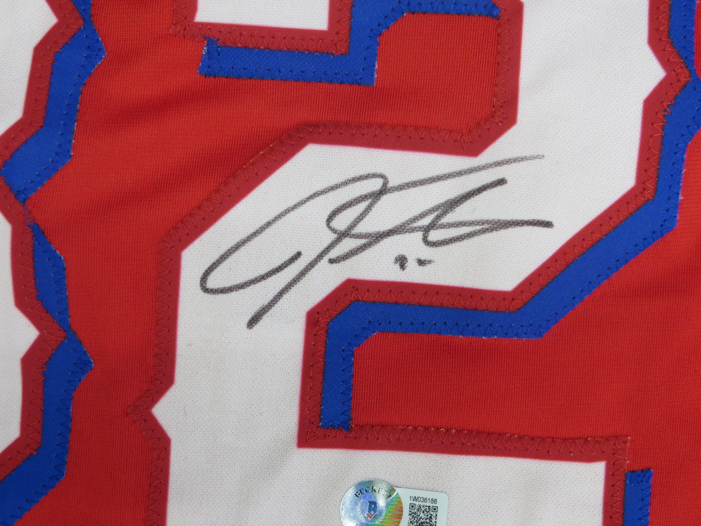 JOSH HAMILTON TEXAS RANGERS SIGNED RED JERSEY size 2XL BAS COA