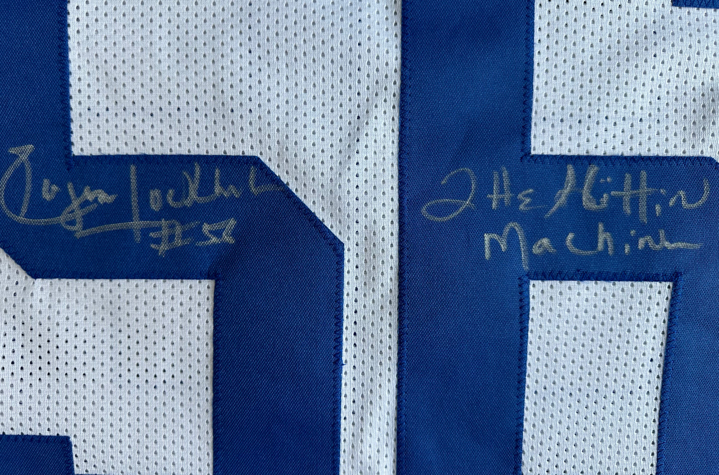 EUGENE LOCKHART DALLAS COWBOYS SIGNED WHITE JERSEY w/MULTI INSCs 3XL BAS