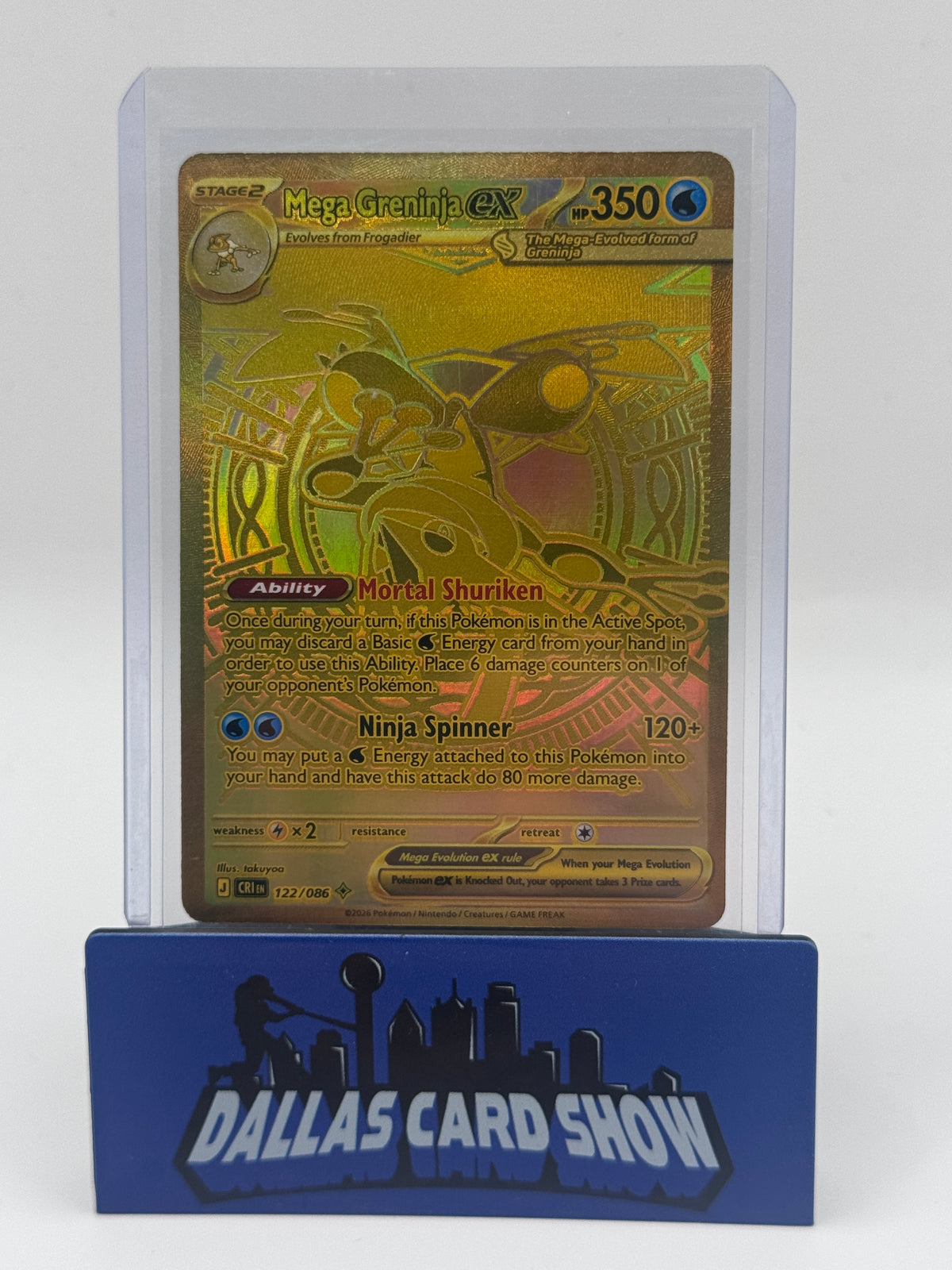 2026 Pokemon - Mega Greninja ex (Gold Secret) - 122/086 Chaos Rising NM