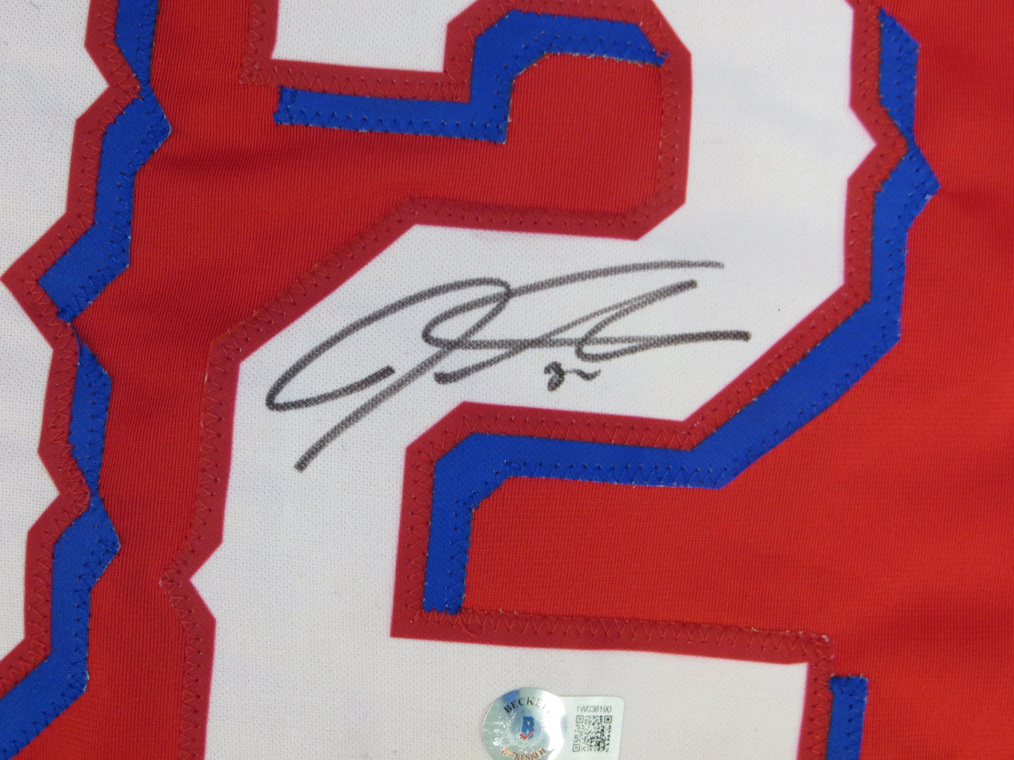 JOSH HAMILTON TEXAS RANGERS SIGNED RED JERSEY size 2XL BAS COA