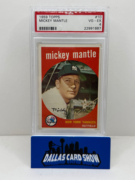 1959 Topps #10 Mickey Mantle PSA 4