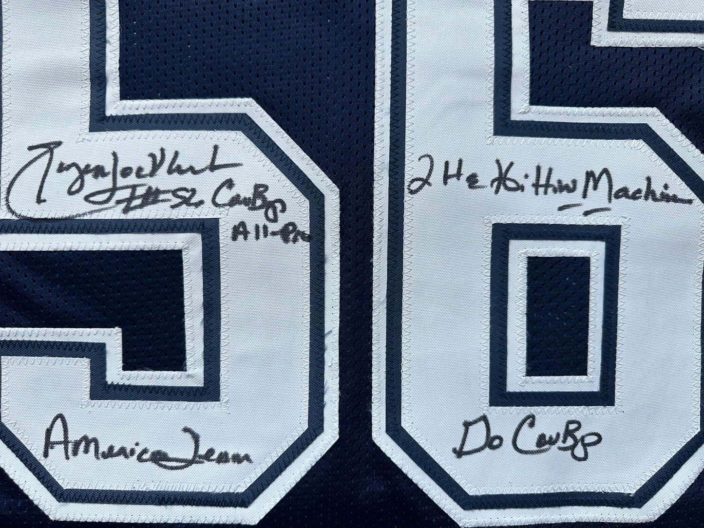 EUGENE LOCKHART DALLAS COWBOYS SIGNED BLUE JERSEY w/MULTI INSCs M BAS