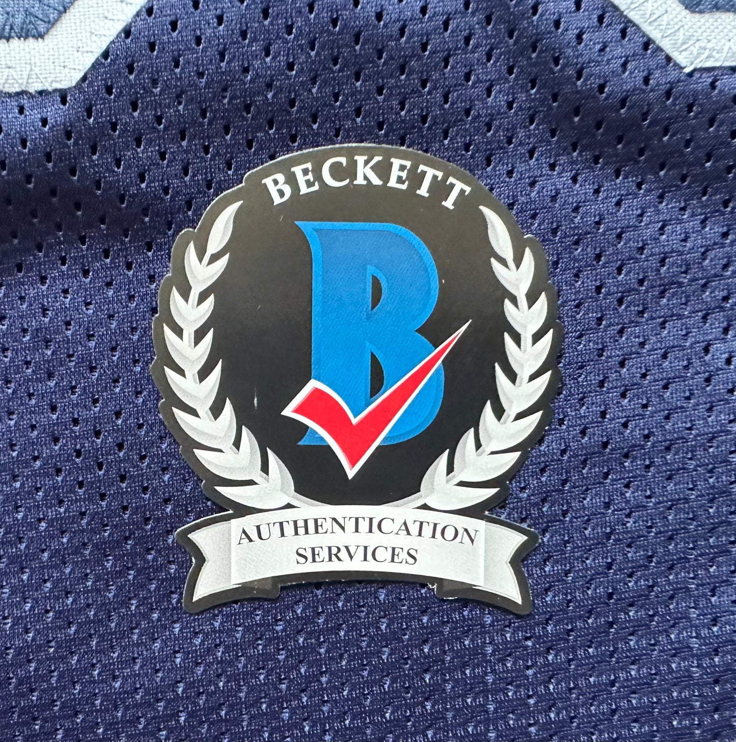 EUGENE LOCKHART DALLAS COWBOYS SIGNED BLUE JERSEY w/MULTI INSCs M BAS