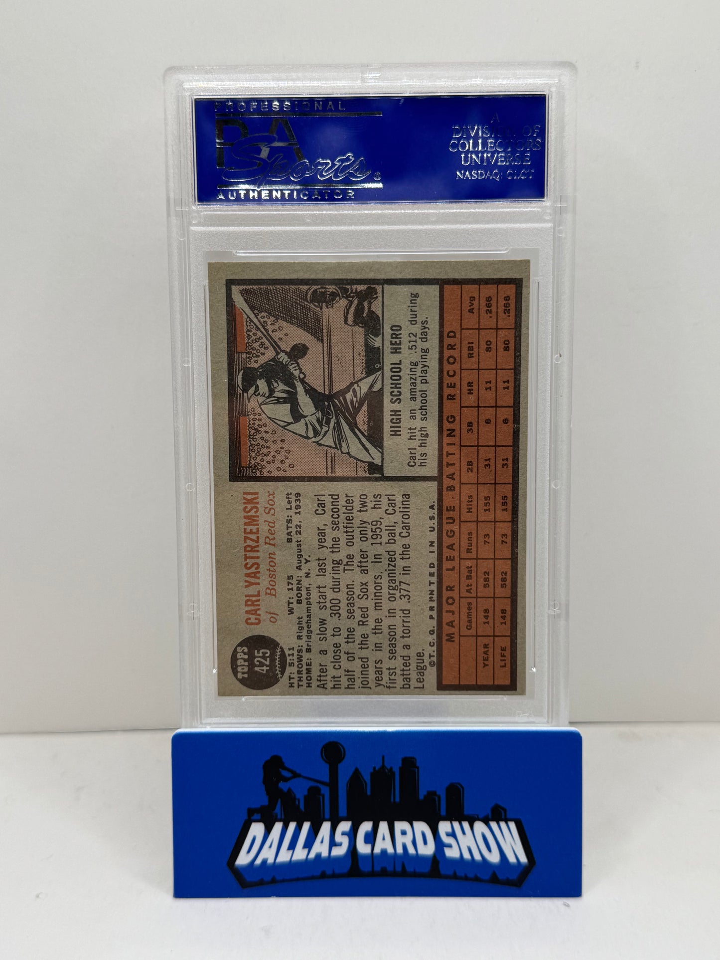 1962 Topps #425 Carl Yastrzemski PSA 7