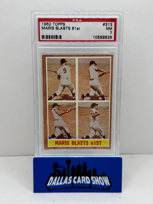 1982 Topps #313 Maris Blasts 61st PSA 7