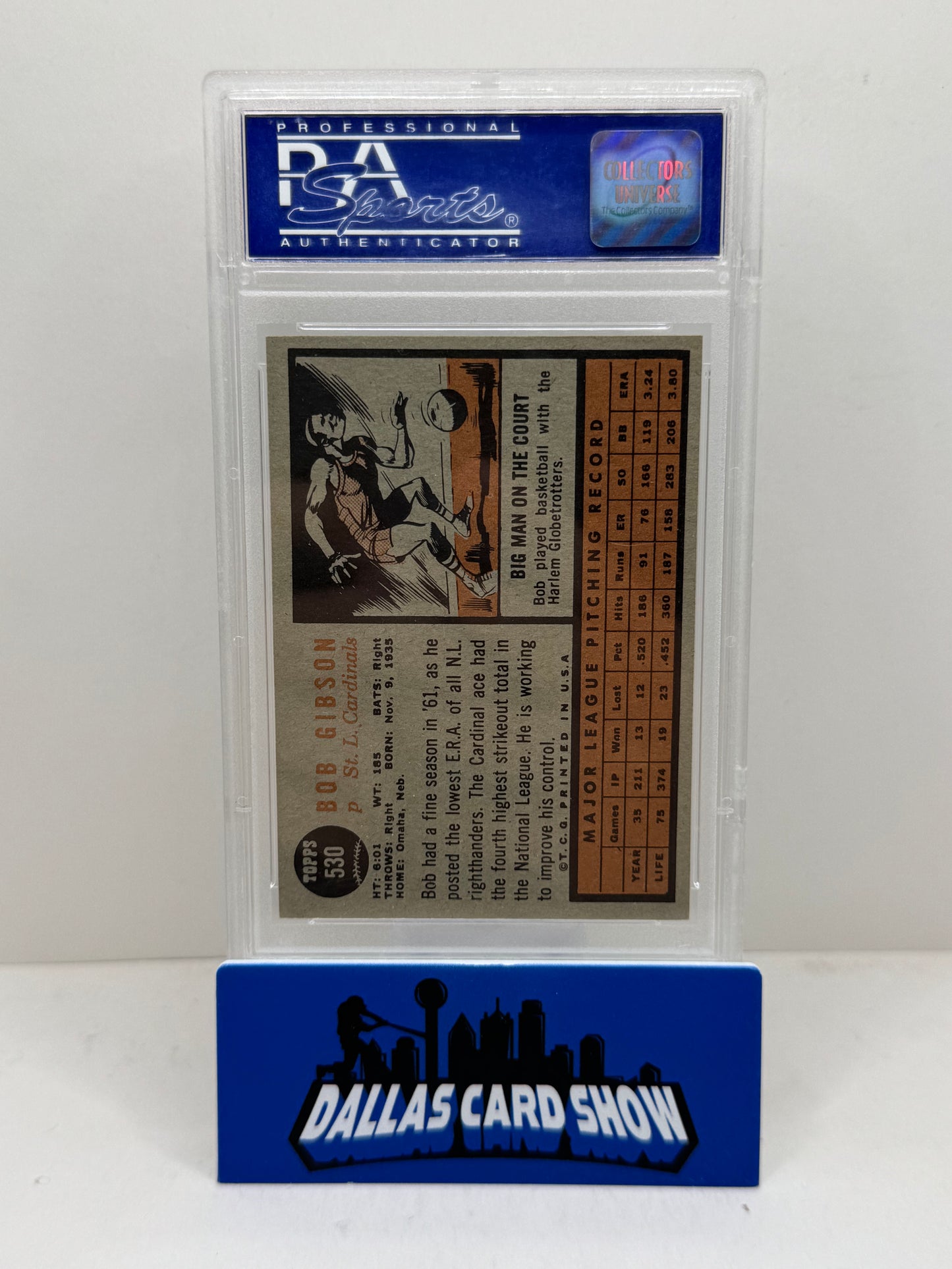 1962 Topps 530 Bob Gibson PSA 7
