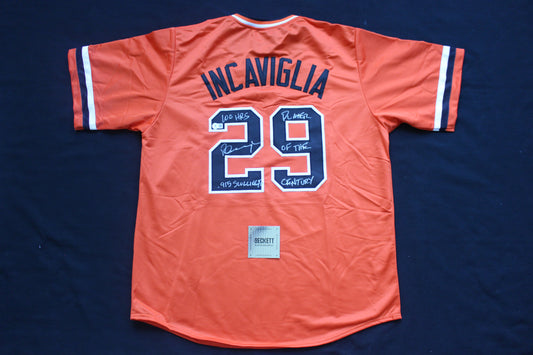 PETE INCAVIGLIA OSU ORANGE #29 "0.915 slugging" + 2INSC