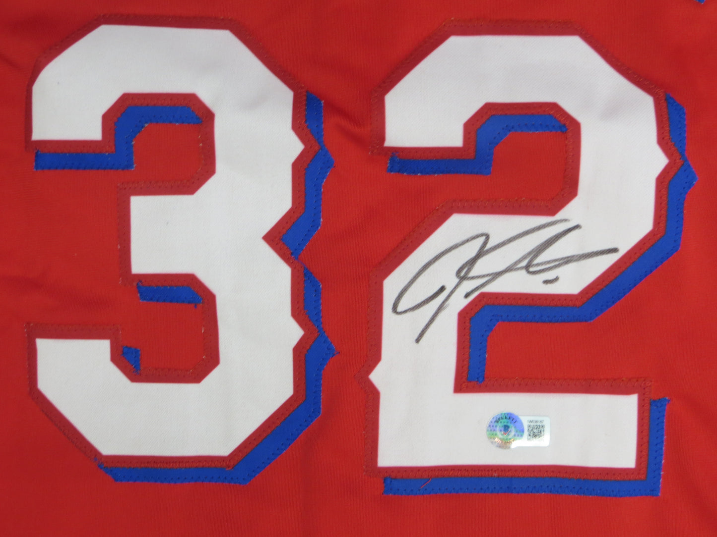 JOSH HAMILTON TEXAS RANGERS SIGNED RED JERSEY size L BAS COA