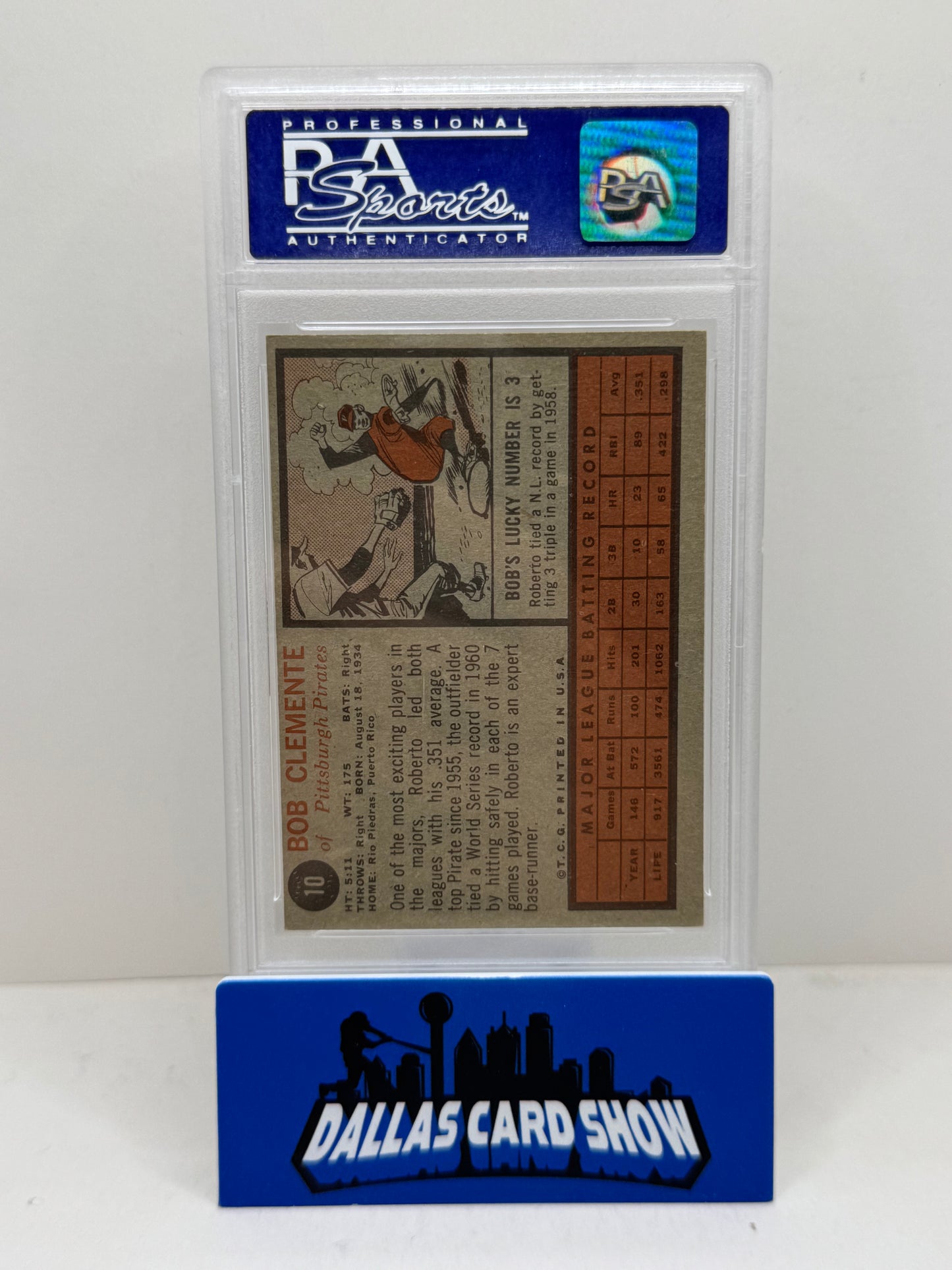 1962 Topps #10 Bob Clemente PSA 7