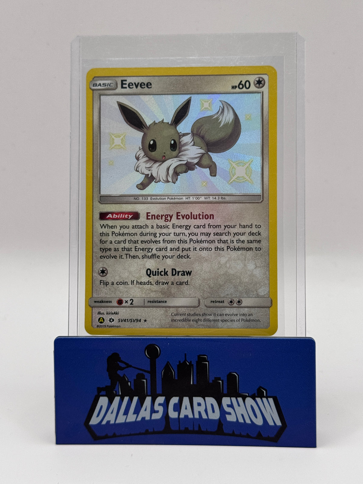 2019 Pokemon - Eevee (Shiny) - SV41/SV94 Hidden Fates NM