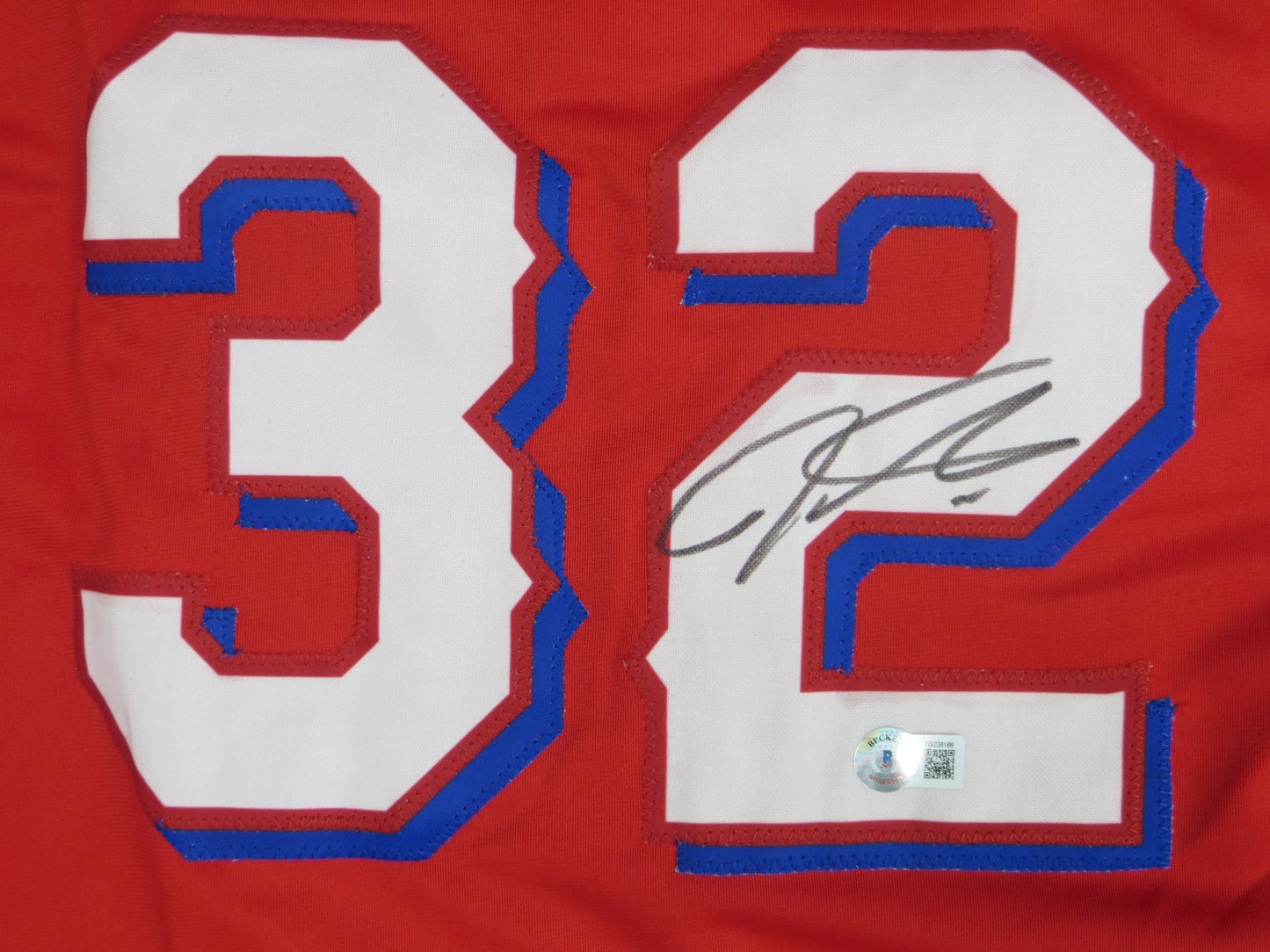 JOSH HAMILTON TEXAS RANGERS SIGNED RED JERSEY size L BAS COA