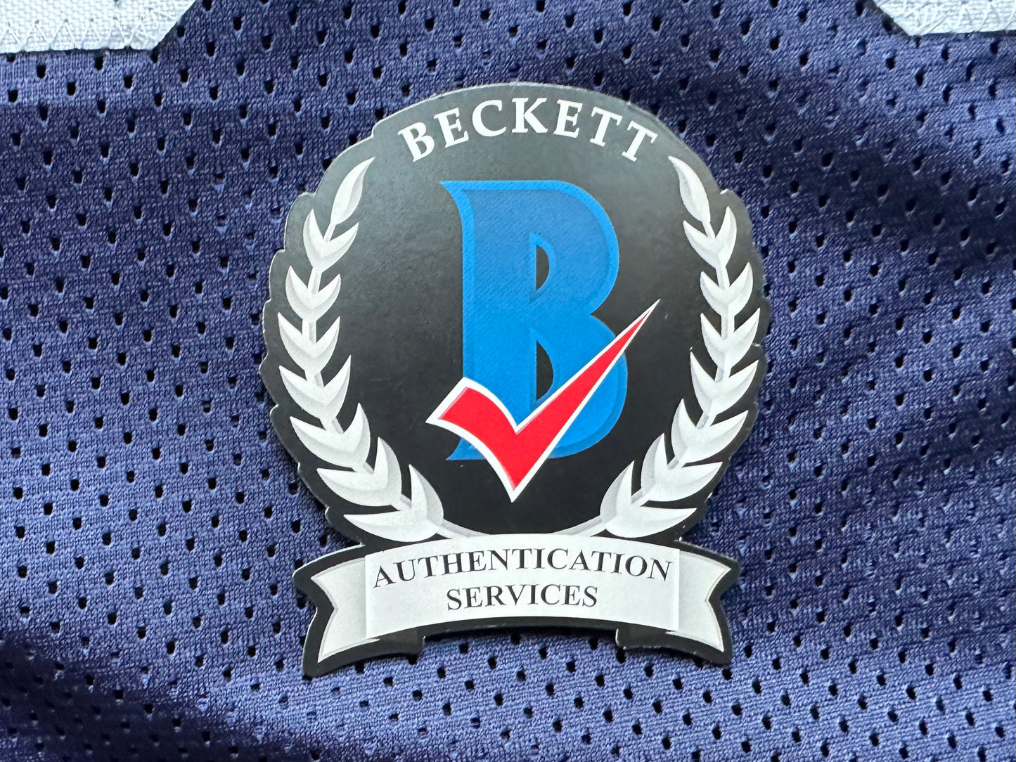 EUGENE LOCKHART DALLAS COWBOYS SIGNED BLUE JERSEY w/MULTI INSCs M BAS