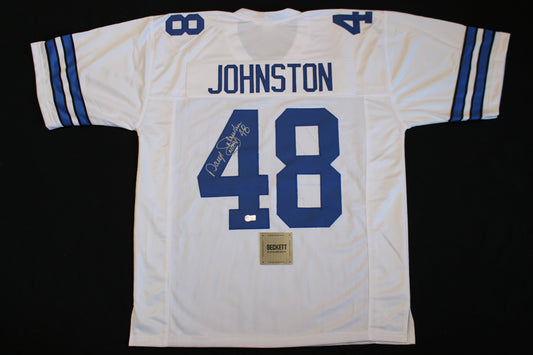 DARYL JOHNSTON DALLAS COWBOYS SIGNED HOME FOOTBALL JERSEY 2XL BAS COA