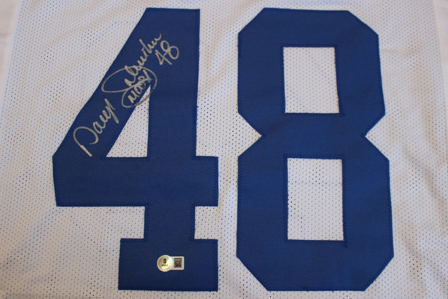 DARYL JOHNSTON DALLAS COWBOYS SIGNED HOME FOOTBALL JERSEY 2XL BAS COA