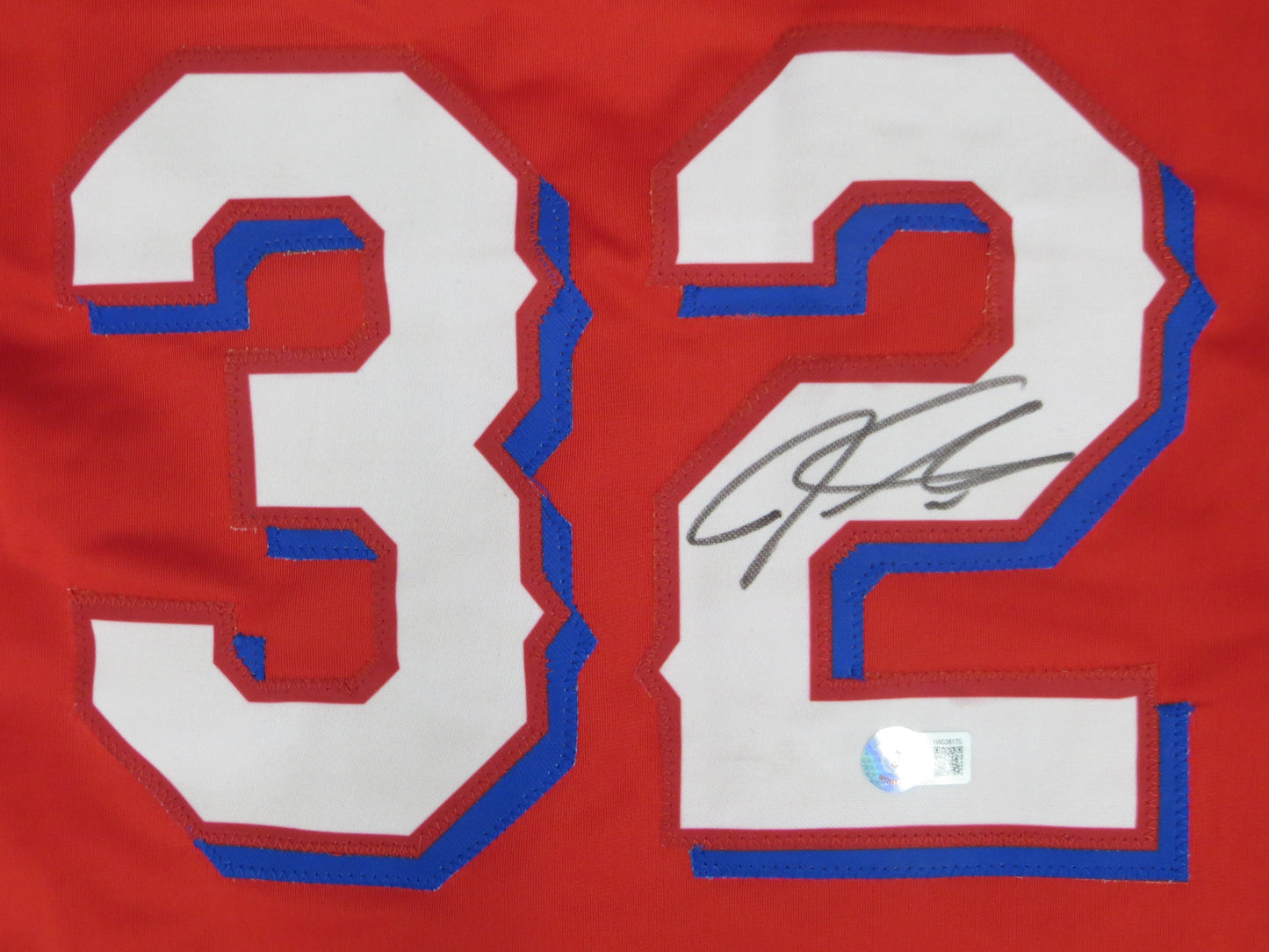 JOSH HAMILTON TEXAS RANGERS SIGNED RED JERSEY size L BAS COA