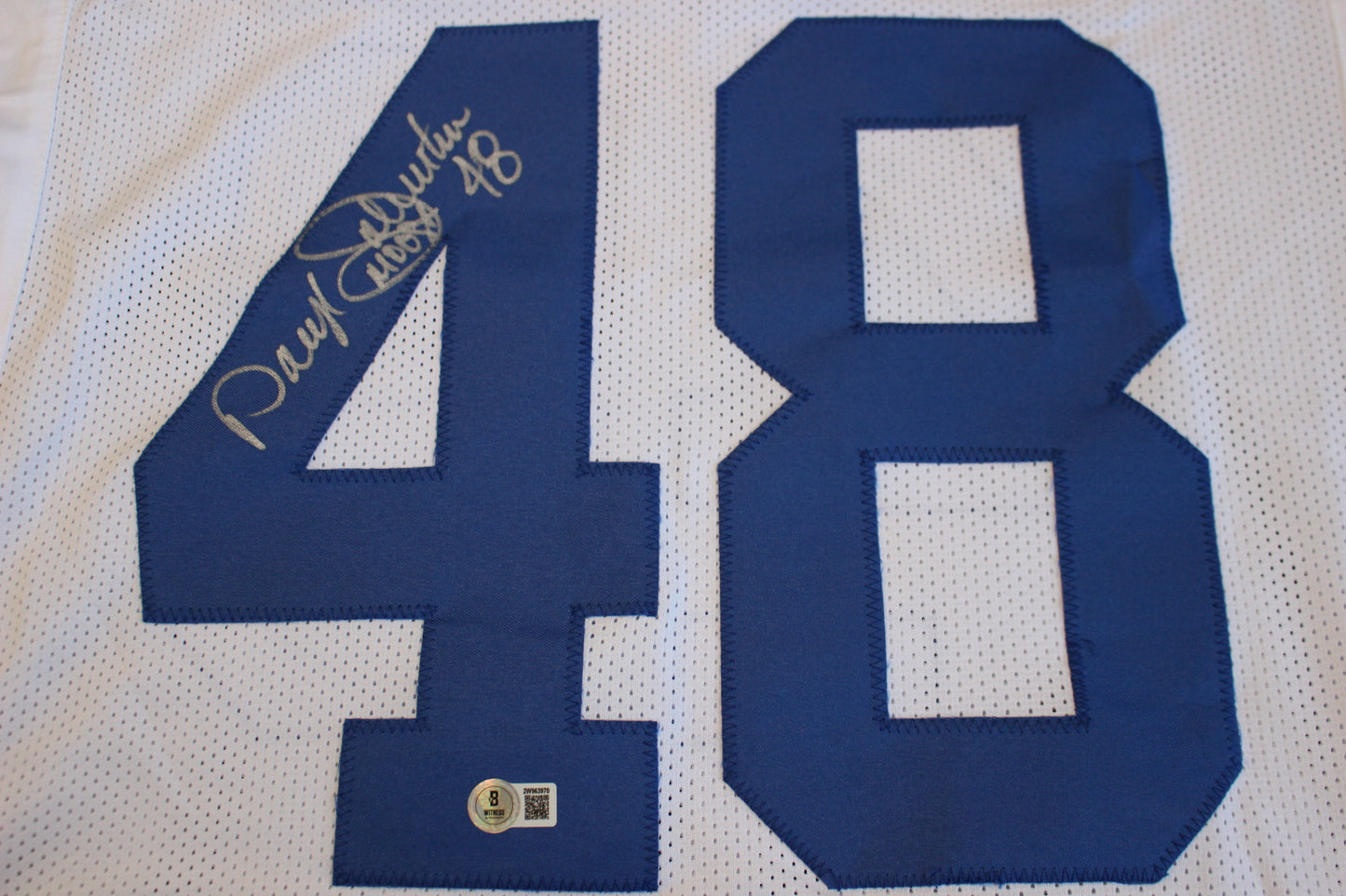 DARYL JOHNSTON DALLAS COWBOYS SIGNED HOME FOOTBALL JERSEY 2XL BAS COA
