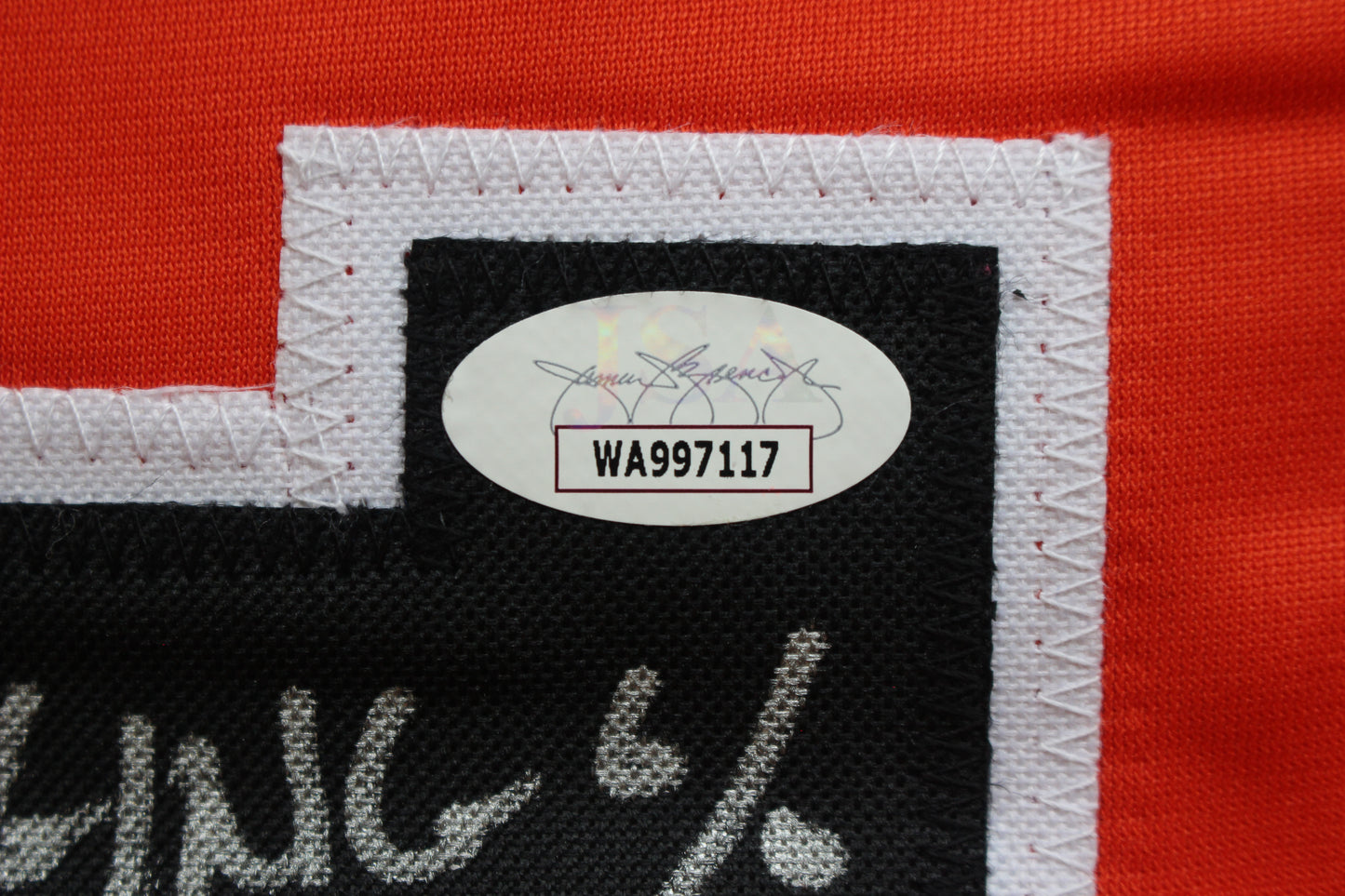 PETE INCAVIGLIA OSU ORANGE #29 "0.915 slugging" + 2INSC  JSA