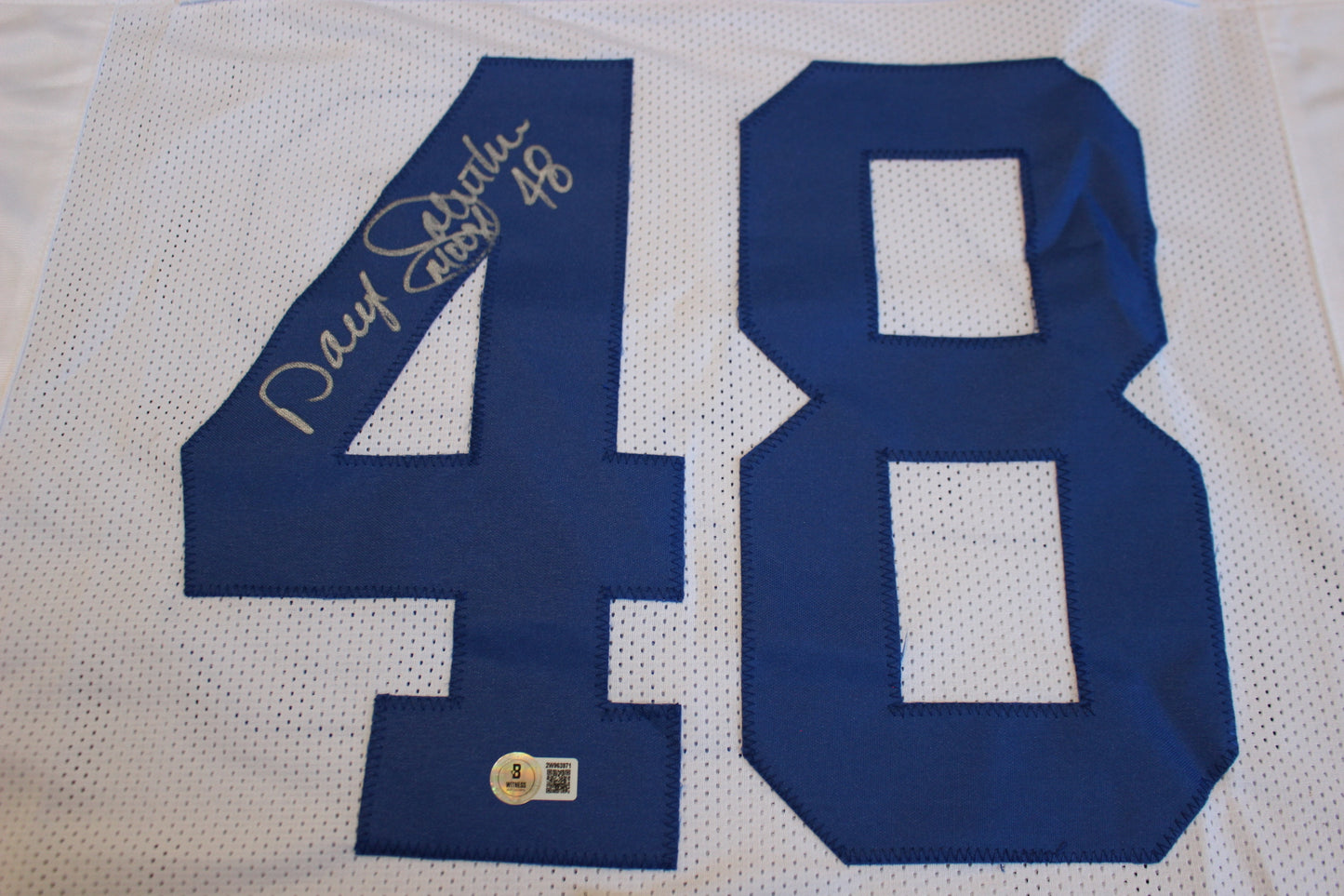 DARYL JOHNSTON DALLAS COWBOYS SIGNED HOME FOOTBALL JERSEY 2XL BAS COA