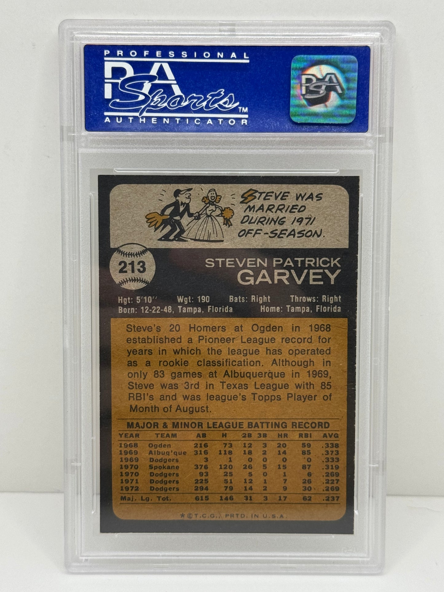 1973 Topps Steve Garvey #213 PSA 8 NM-MT Dodgers