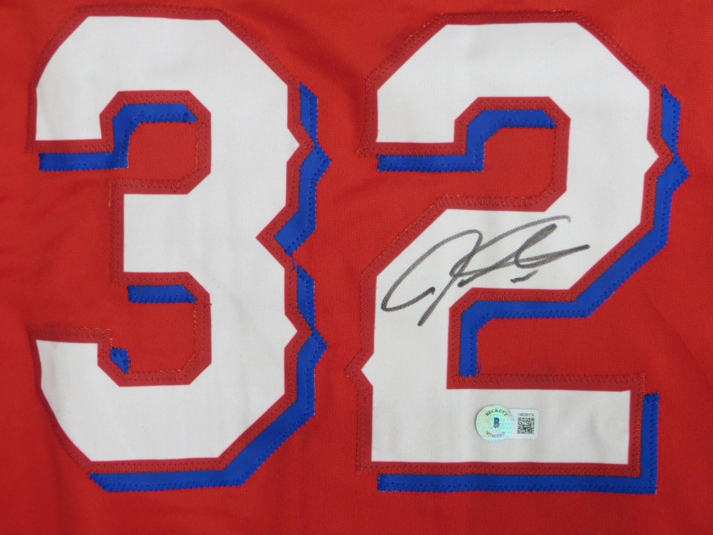 JOSH HAMILTON TEXAS RANGERS SIGNED RED JERSEY size M BAS COA