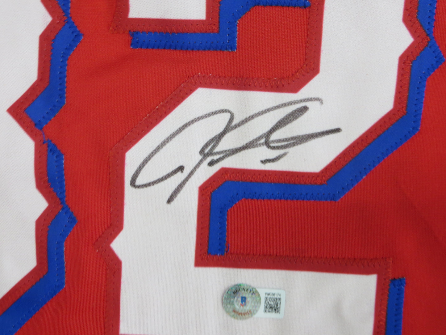 JOSH HAMILTON TEXAS RANGERS SIGNED RED JERSEY size M BAS COA