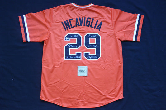 PETE INCAVIGLIA OSU ORANGE #29 "2x ALL AMERICAN" + 2INSC
