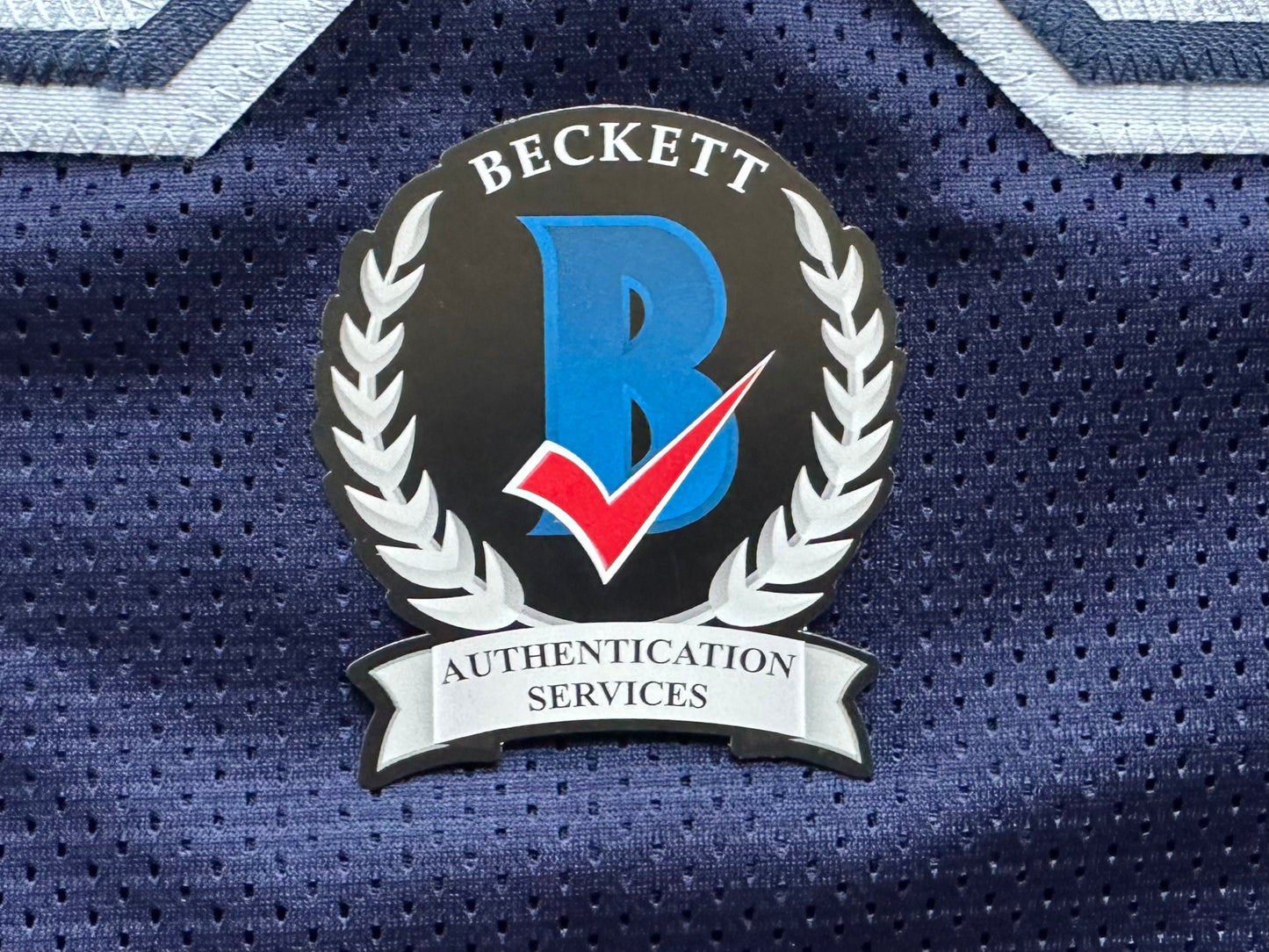 EUGENE LOCKHART DALLAS COWBOYS SIGNED BLUE JERSEY w/MULTI INSCs XL BAS