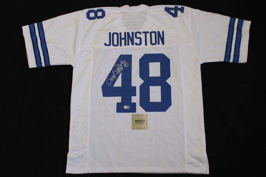 DARYL JOHNSTON DALLAS COWBOYS SIGNED HOME FOOTBALL JERSEY XL BAS COA