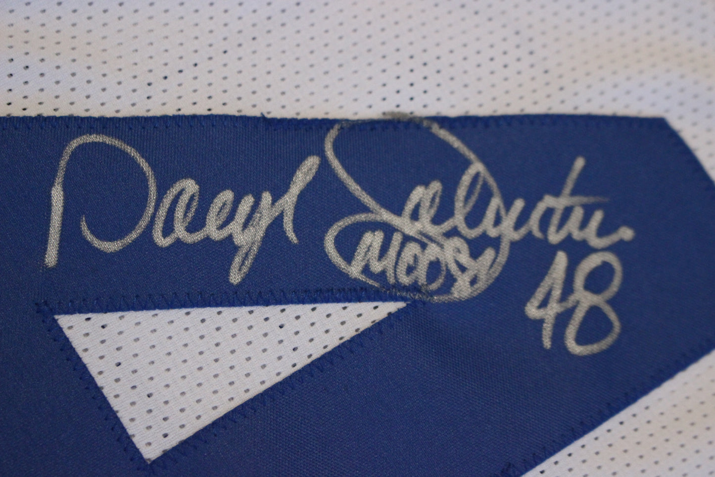 DARYL JOHNSTON DALLAS COWBOYS SIGNED HOME FOOTBALL JERSEY XL BAS COA