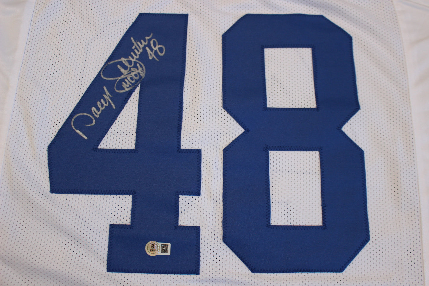 DARYL JOHNSTON DALLAS COWBOYS SIGNED HOME FOOTBALL JERSEY XL BAS COA