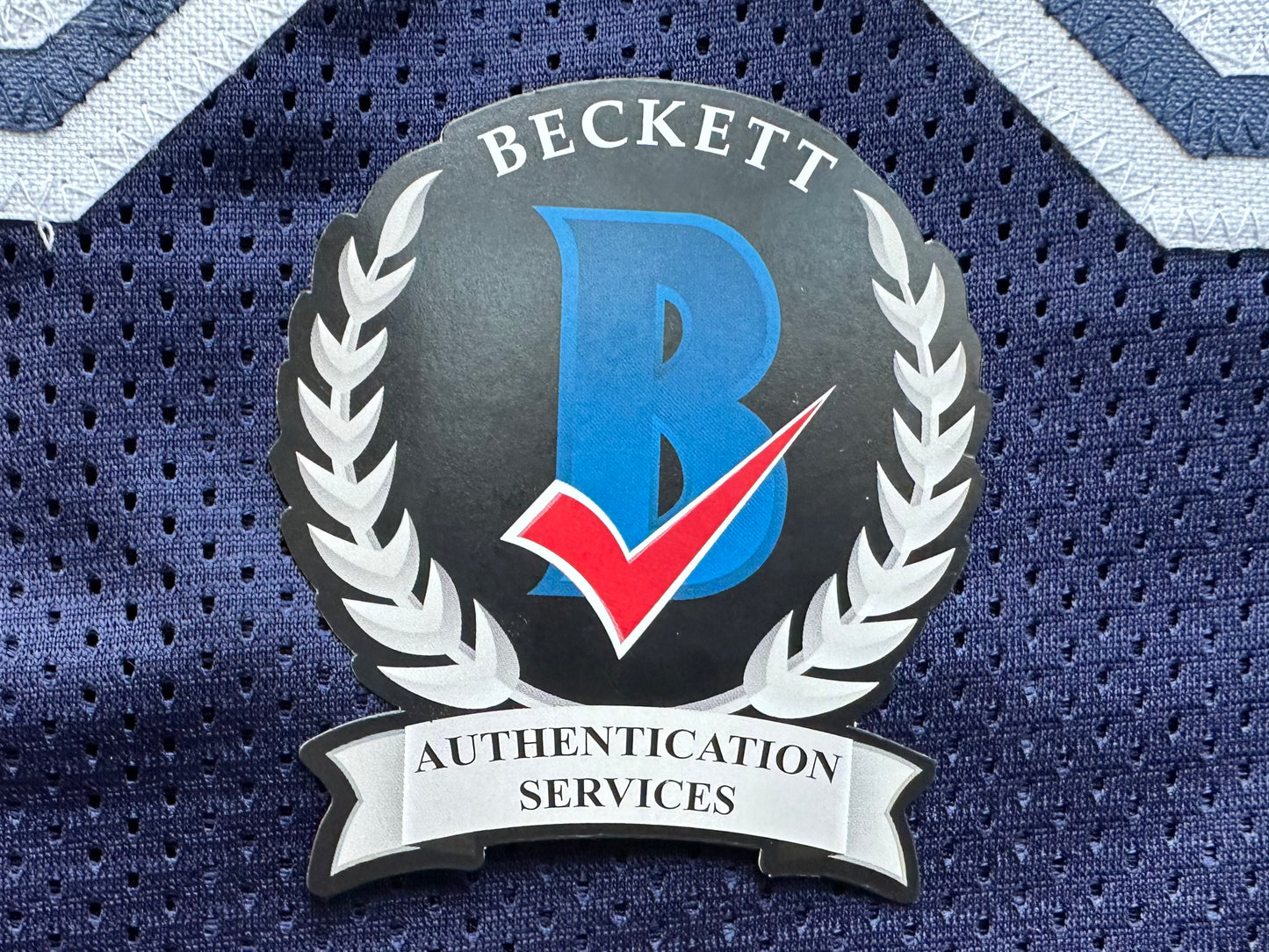 EUGENE LOCKHART DALLAS COWBOYS SIGNED BLUE JERSEY w/MULTI INSCs XL BAS