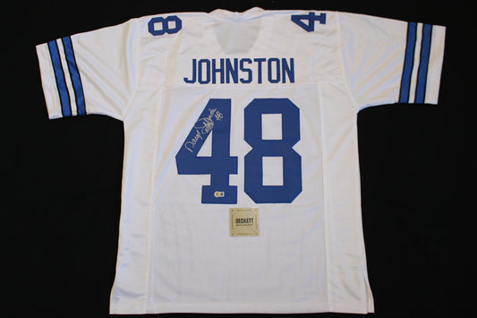 DARYL JOHNSTON DALLAS COWBOYS SIGNED HOME FOOTBALL JERSEY XL BAS COA