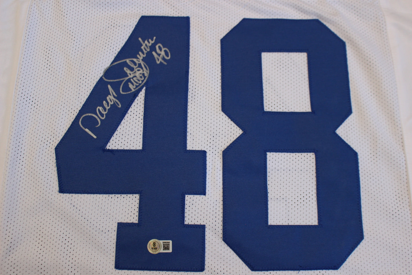 DARYL JOHNSTON DALLAS COWBOYS SIGNED HOME FOOTBALL JERSEY XL BAS COA