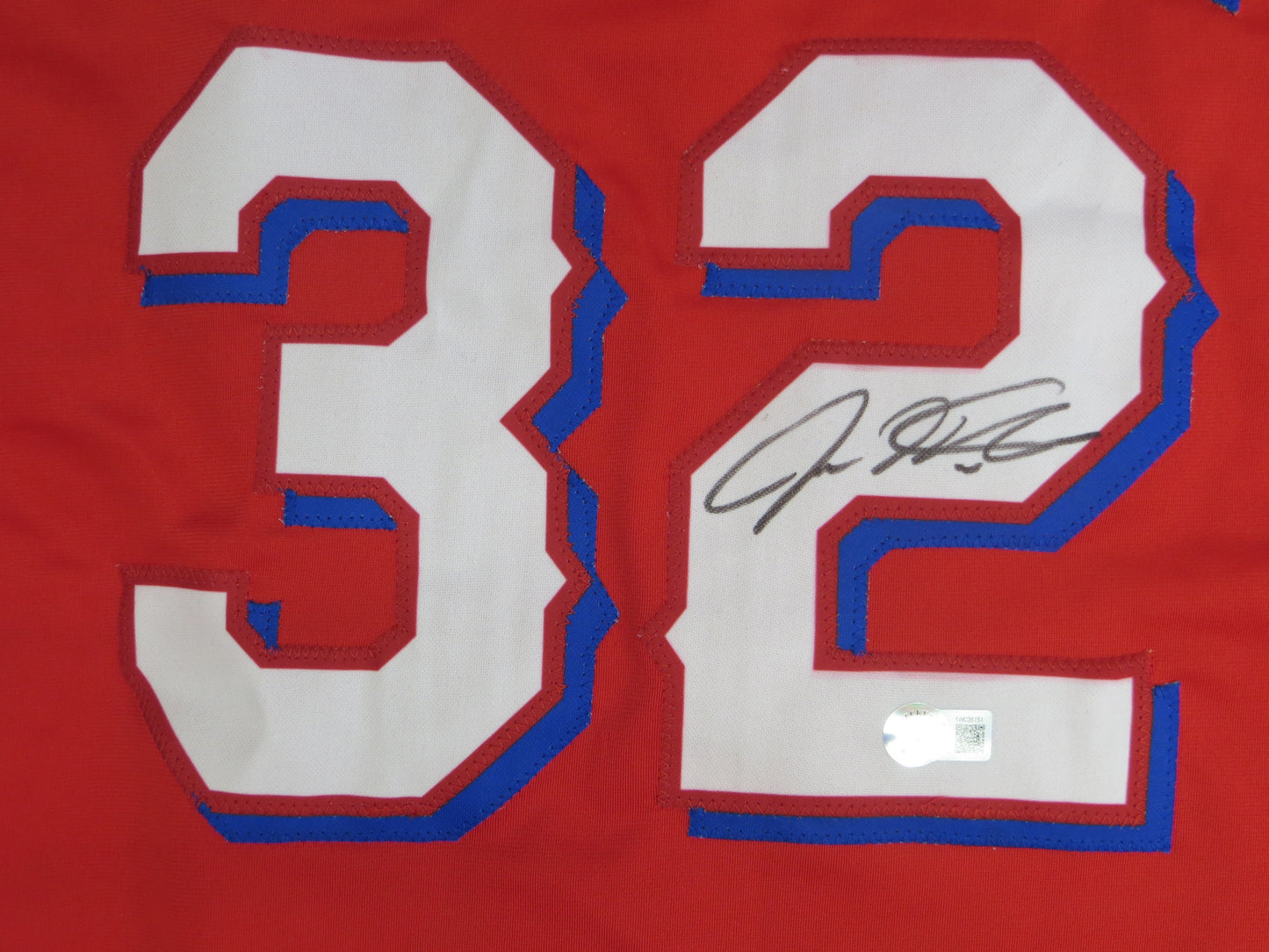 JOSH HAMILTON TEXAS RANGERS SIGNED RED JERSEY size XL BAS COA
