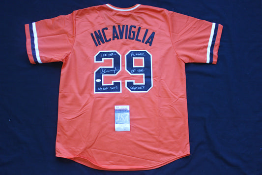 PETE INCAVIGLIA OSU ORANGE #29 "CB HOF 2007" + 2INSC JSA