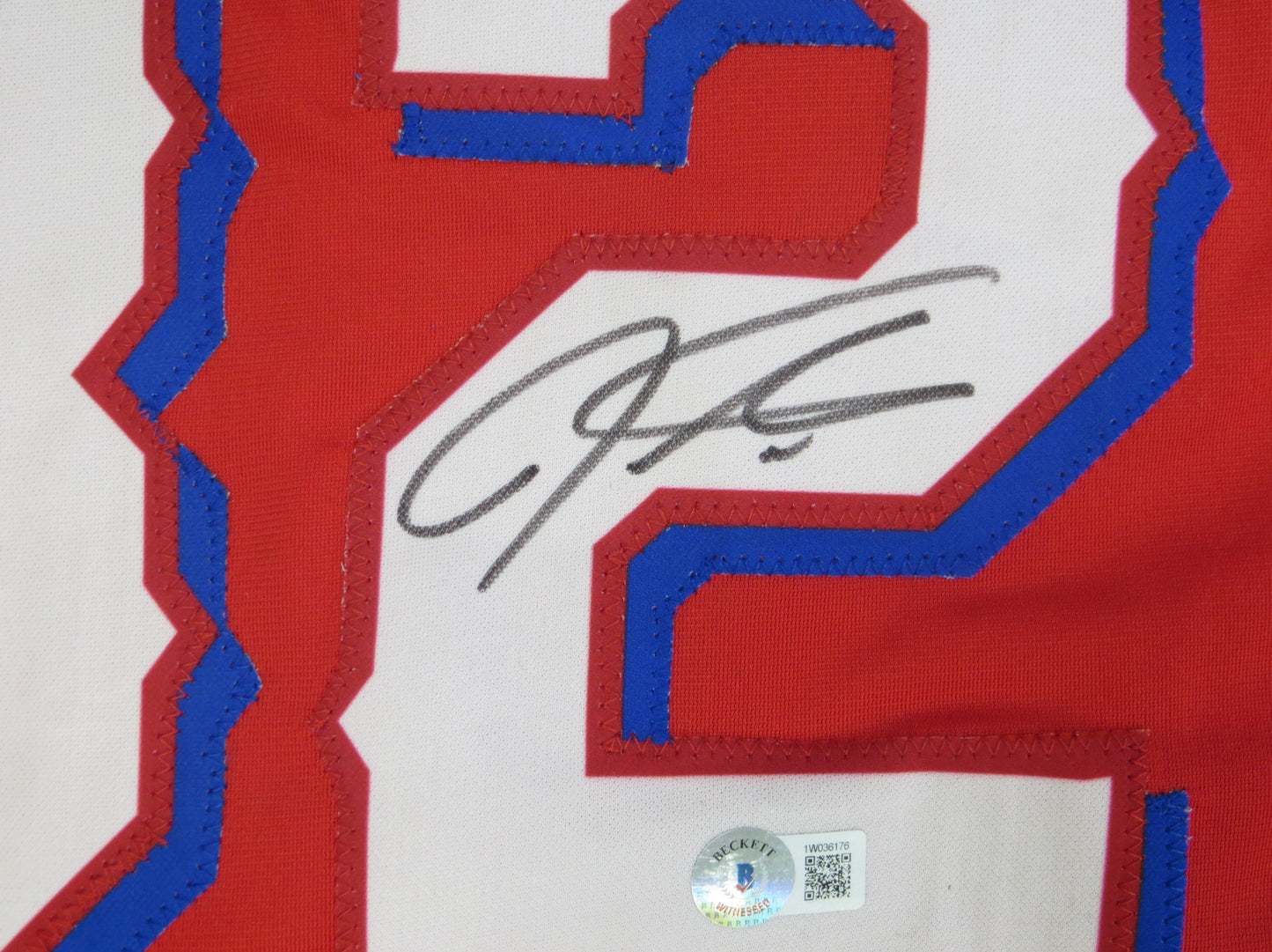 JOSH HAMILTON TEXAS RANGERS SIGNED RED JERSEY size XL BAS COA