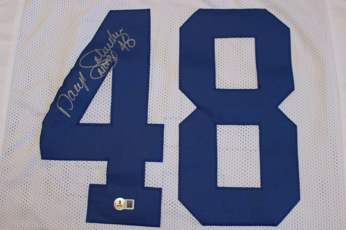 DARYL JOHNSTON DALLAS COWBOYS SIGNED HOME FOOTBALL JERSEY XL BAS COA