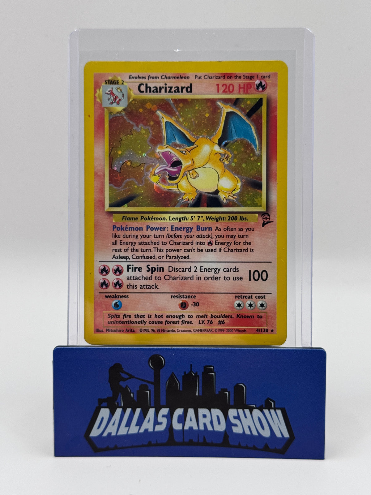 2000 Pokemon - Charizard (Holo) - 4/130 Base Set 2 MP