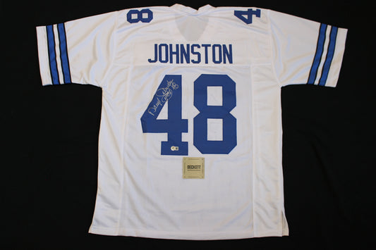 DARYL JOHNSTON DALLAS COWBOYS SIGNED HOME FOOTBALL JERSEY XL BAS COA