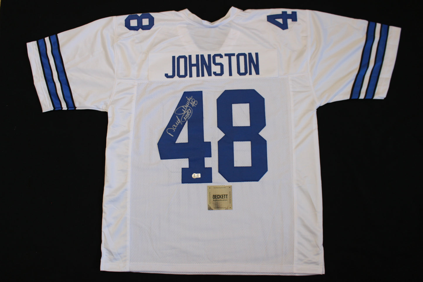 DARYL JOHNSTON DALLAS COWBOYS SIGNED HOME FOOTBALL JERSEY 3XL BAS COA