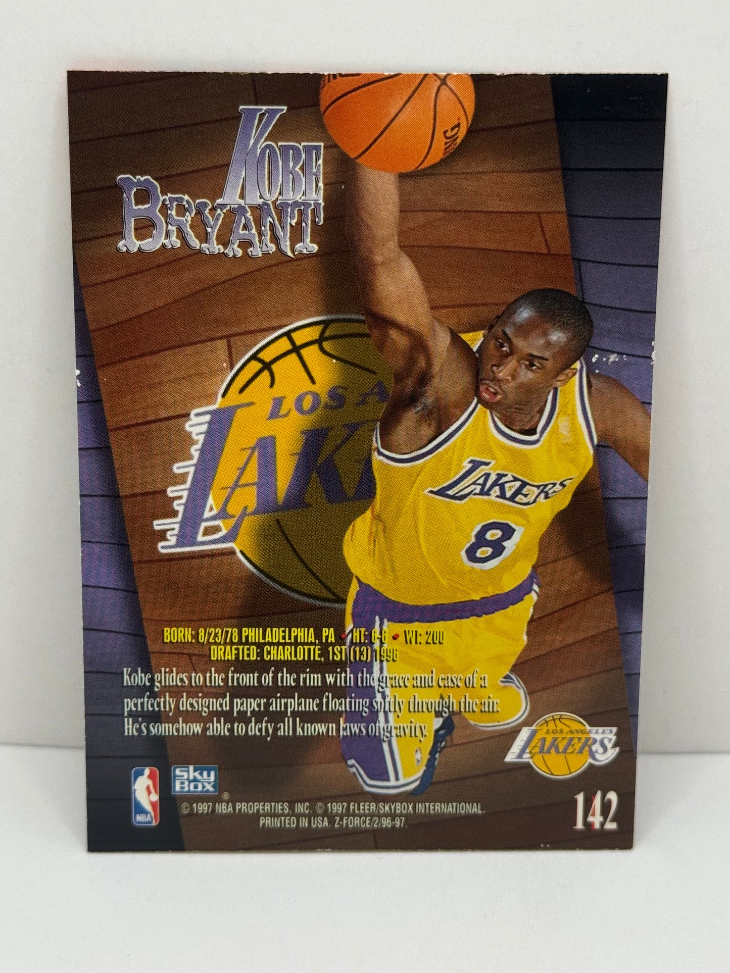 1996-97 Skybox Z Force Kobe Bryant #142 Rookie Lakers