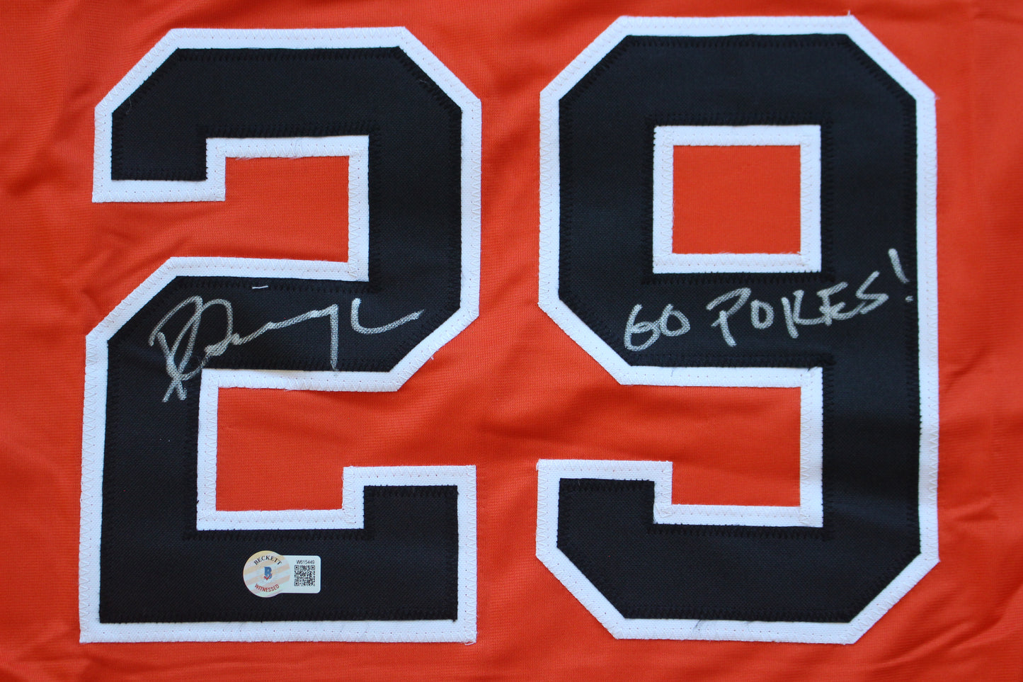 PETE INCAVIGLIA OSU ORANGE #29 "GO POKES" with STATS