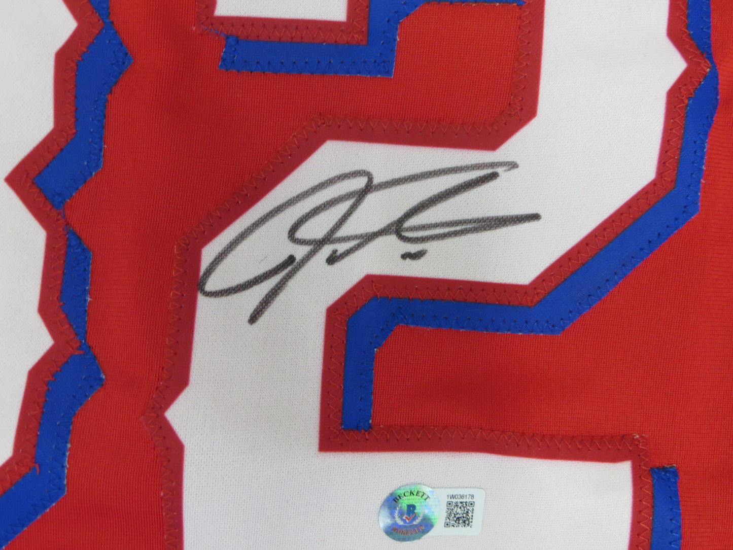 JOSH HAMILTON TEXAS RANGERS SIGNED RED JERSEY size XL BAS COA