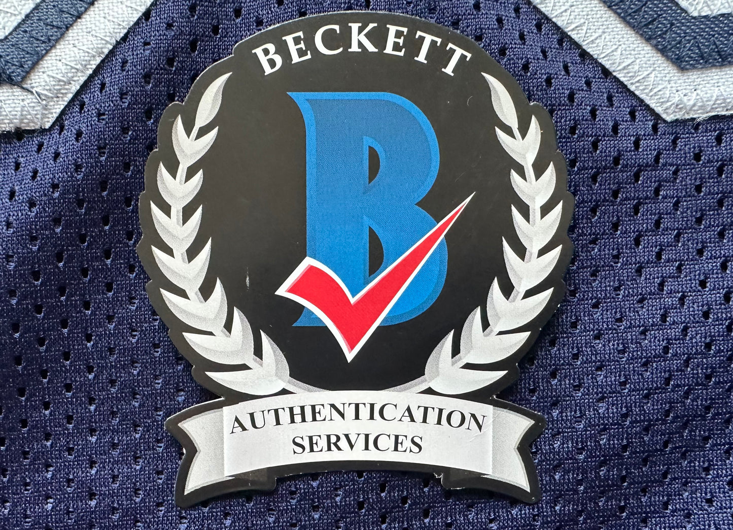 EUGENE LOCKHART DALLAS COWBOYS SIGNED BLUE JERSEY w/MULTI INSCs L BAS