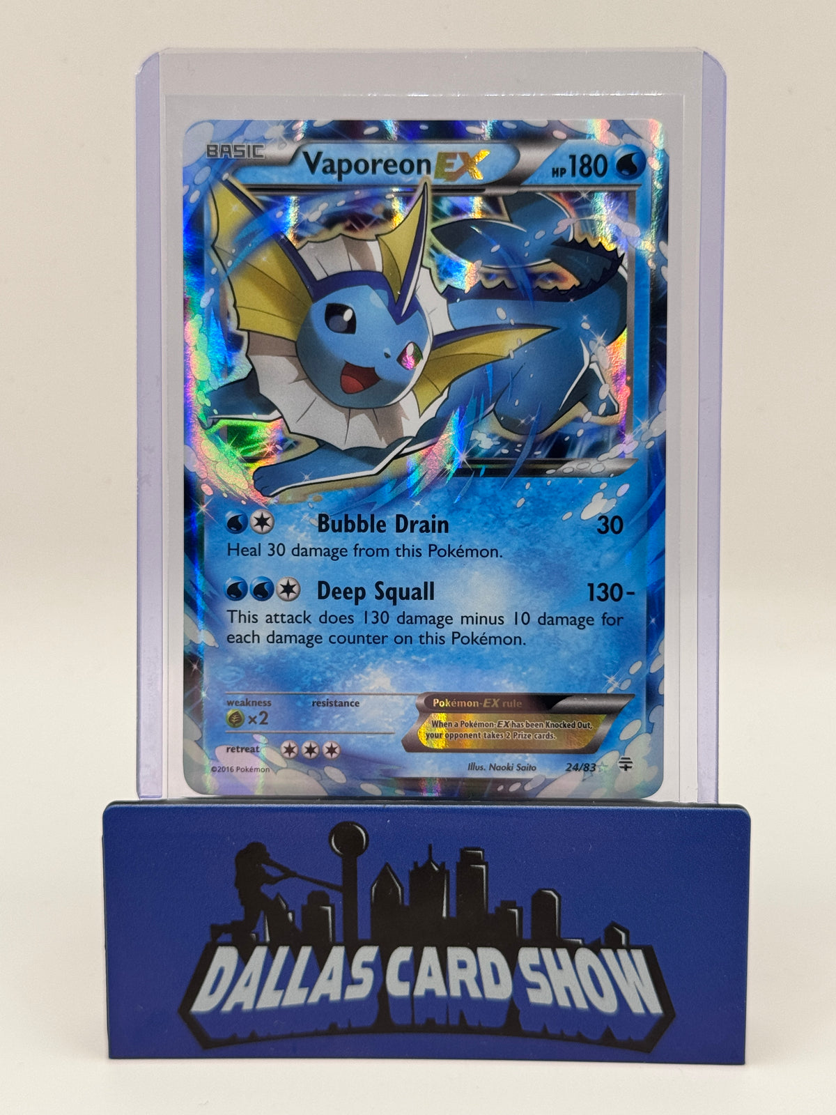 2016 Pokemon - Vaporeon EX - 24/83 Generations NM