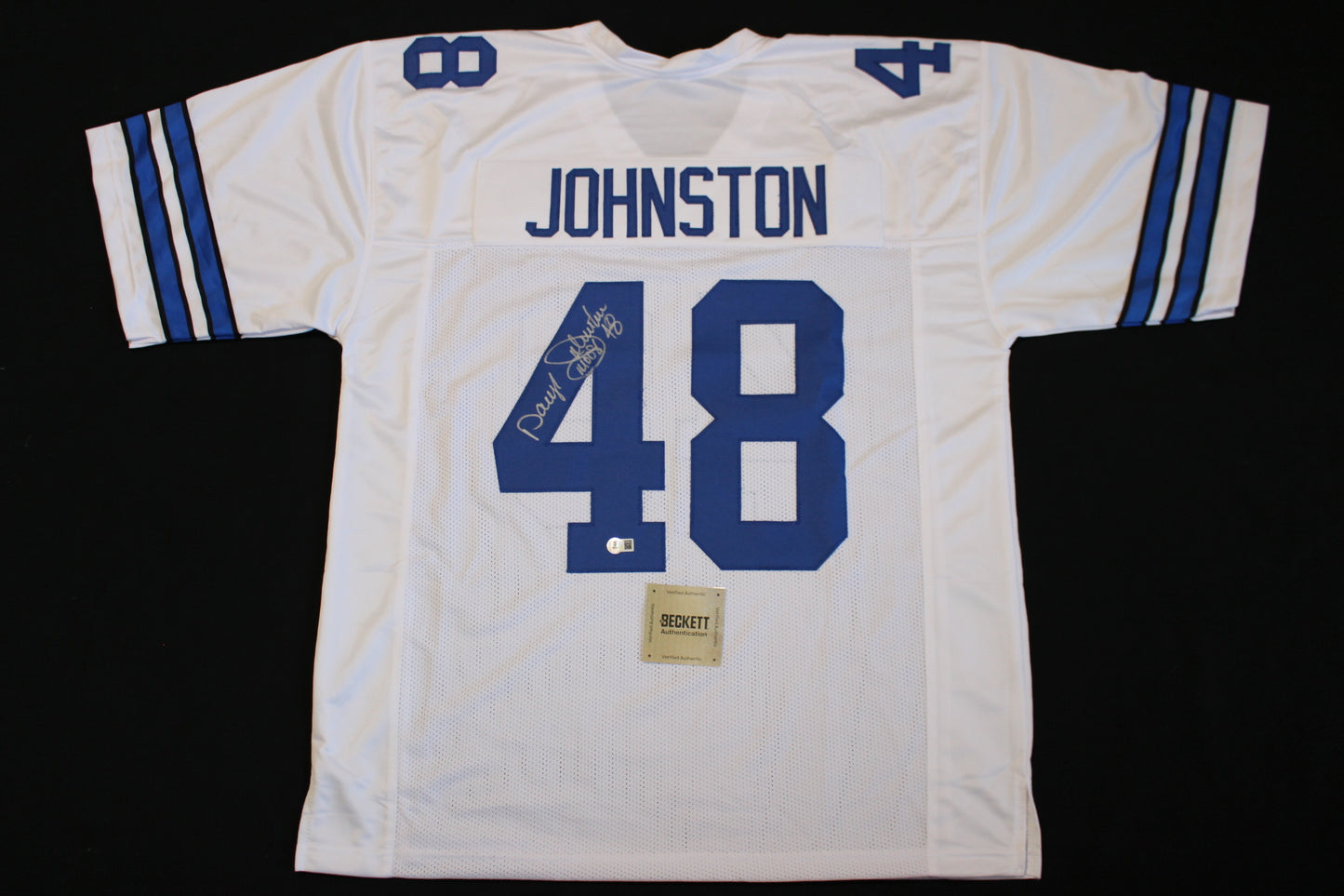 DARYL JOHNSTON DALLAS COWBOYS SIGNED HOME FOOTBALL JERSEY 3XL BAS COA